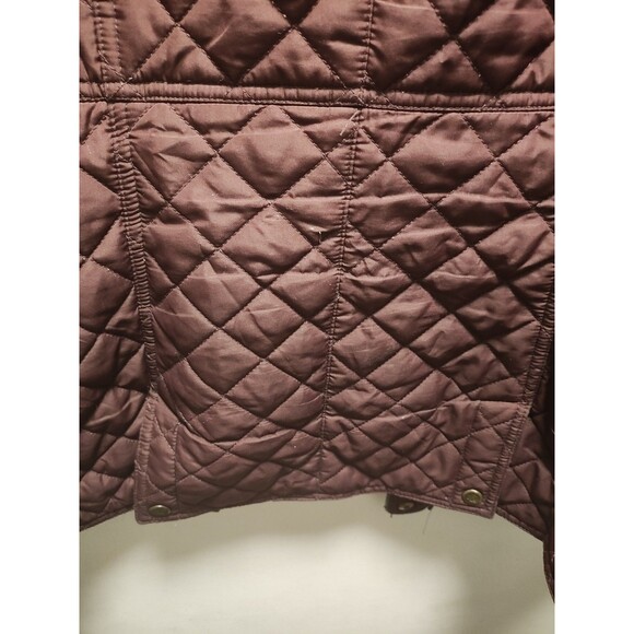 Lauren Ralph Lauren Women's Sz M Burgundy Quilted Puffer Coat Jacket - Picture 13 of 13